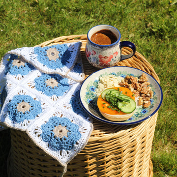 Blue Meadow Crochet Bandana PDF Pattern