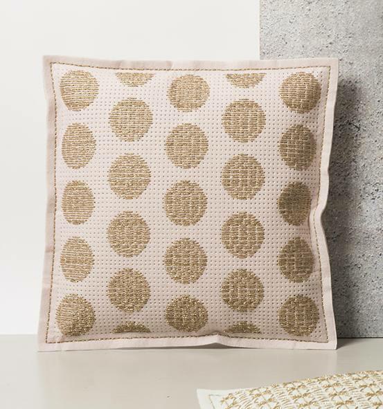 Rico Gold Dots Cross Stitch Cushion Kit