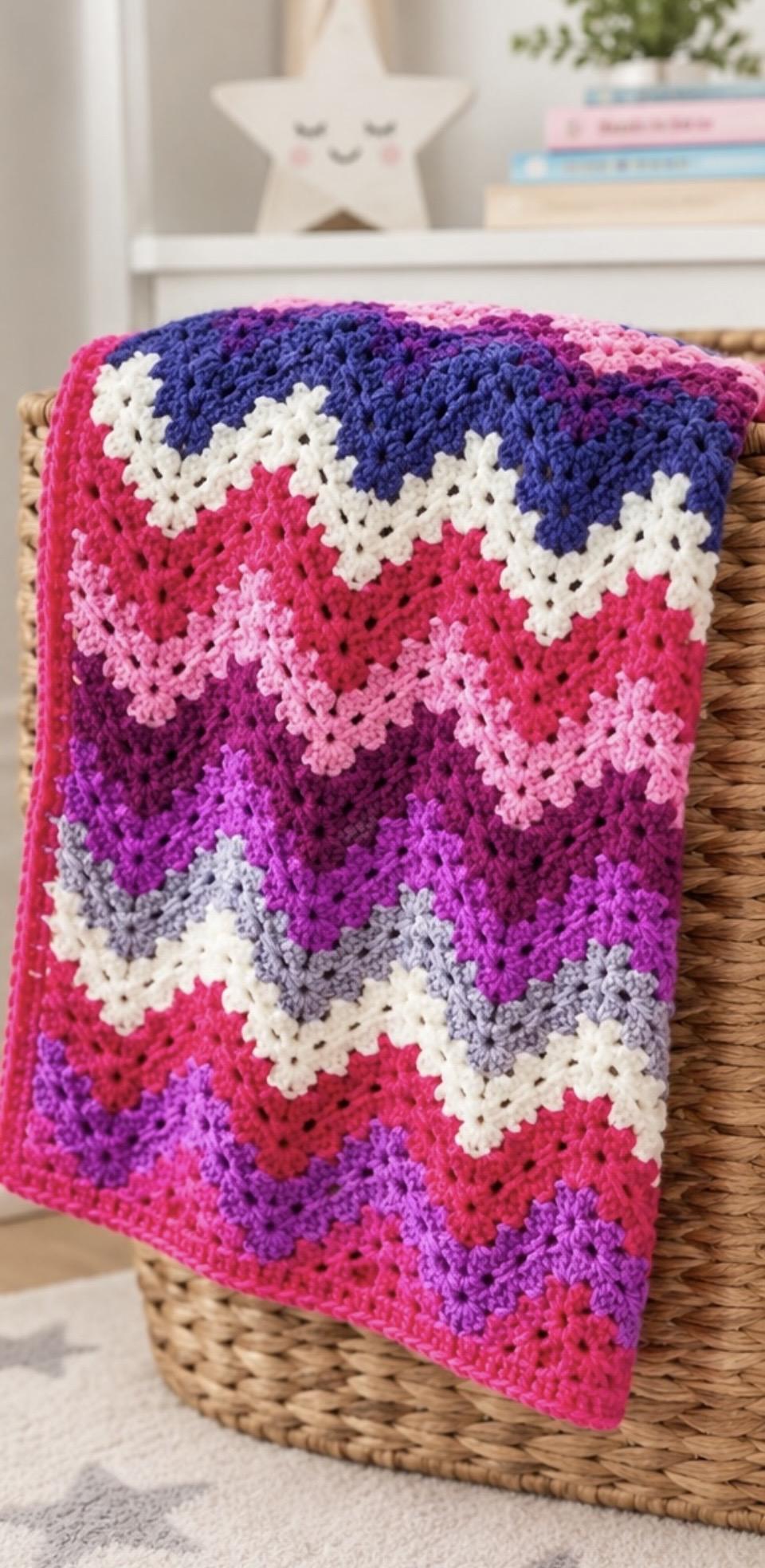 Granny Chevron Crochet Blanket