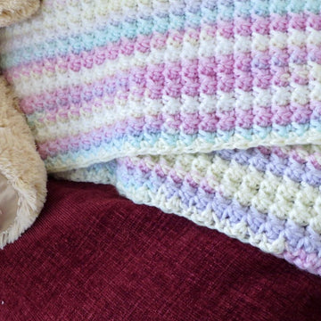 Soft Trinity Stitch Baby Blanket-King Cole DK - Beaches and Cream – Crochet Pattern