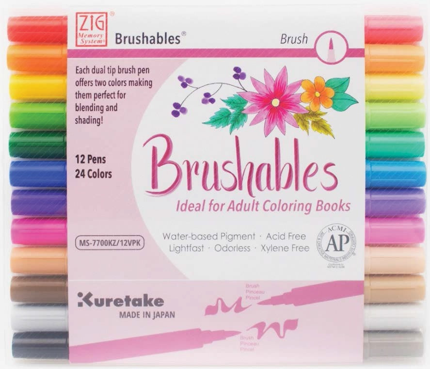 ZIG Memory System Brushables Dual-Tip Markers 12/Pkg - 560257