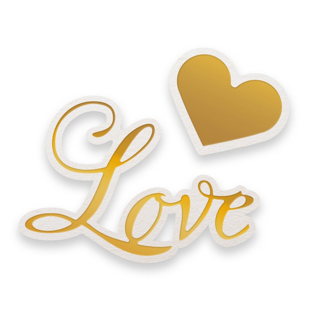Artdeco Creations Couture Creations Sentiment Mini Dies 2/Pkg - Love & Heart 1.9"X1.9"