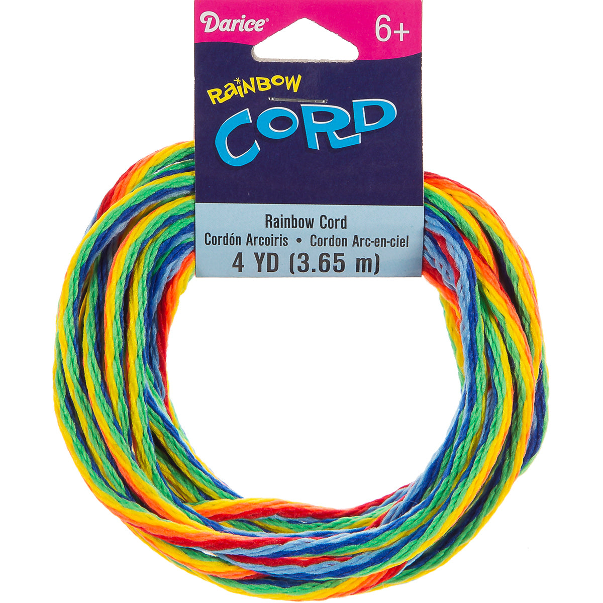 Darice Cord 3mmX4yd - Rainbow