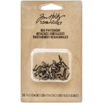 Advantus Idea-Ology Metal Hexagon Paper Fasteners .25 To .5" 30/Pkg - Antique Nickel, Brass & Copper