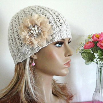 Knitting PATTERN Girls Beanie Women Hat Ashley