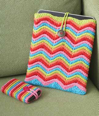 Rainbow Stripes Tablet or Phone Cover in Lily Sugar 'n Cream Solids