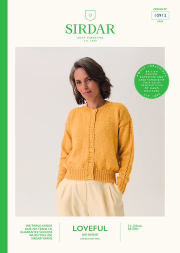 Lacewing Sleeve Cardigan in Sirdar Loveful 100% Bio Blend - 10912 - Downloadable PDF