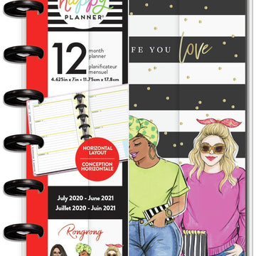 Happy Planner X Rongrong 12-Month Dated Mini Planner - Plan A Life You Love, Jul 2
