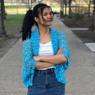 Lace shell shrug