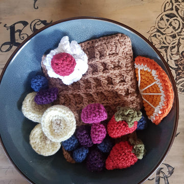 Fruit Waffles with Whipped Cream