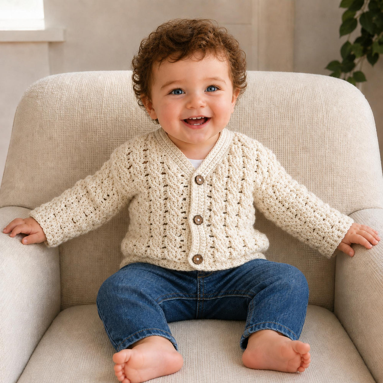 Caleb Cabled Baby Cardigan