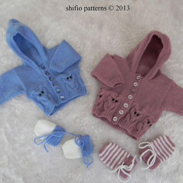 243- Owl Cable Jacket Knitting Pattern #243