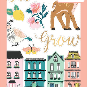 American Crafts Sticker Book 4.75"X8" - Maggie Holmes W/Gold Foil 1215/Pkg