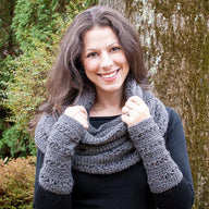 Versatile V-Stitch Cowl/Wrap & Wristwarmers