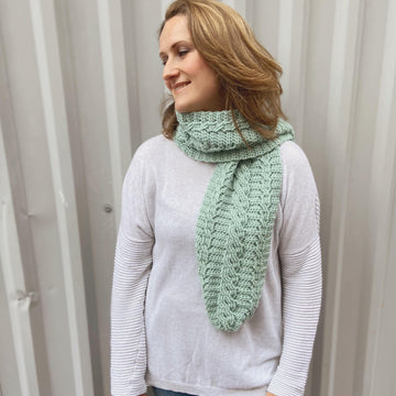 Neo Mint Cable Scarf