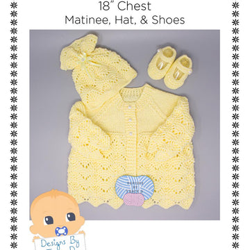 Ada Matinee, hat & shoes 18" chest