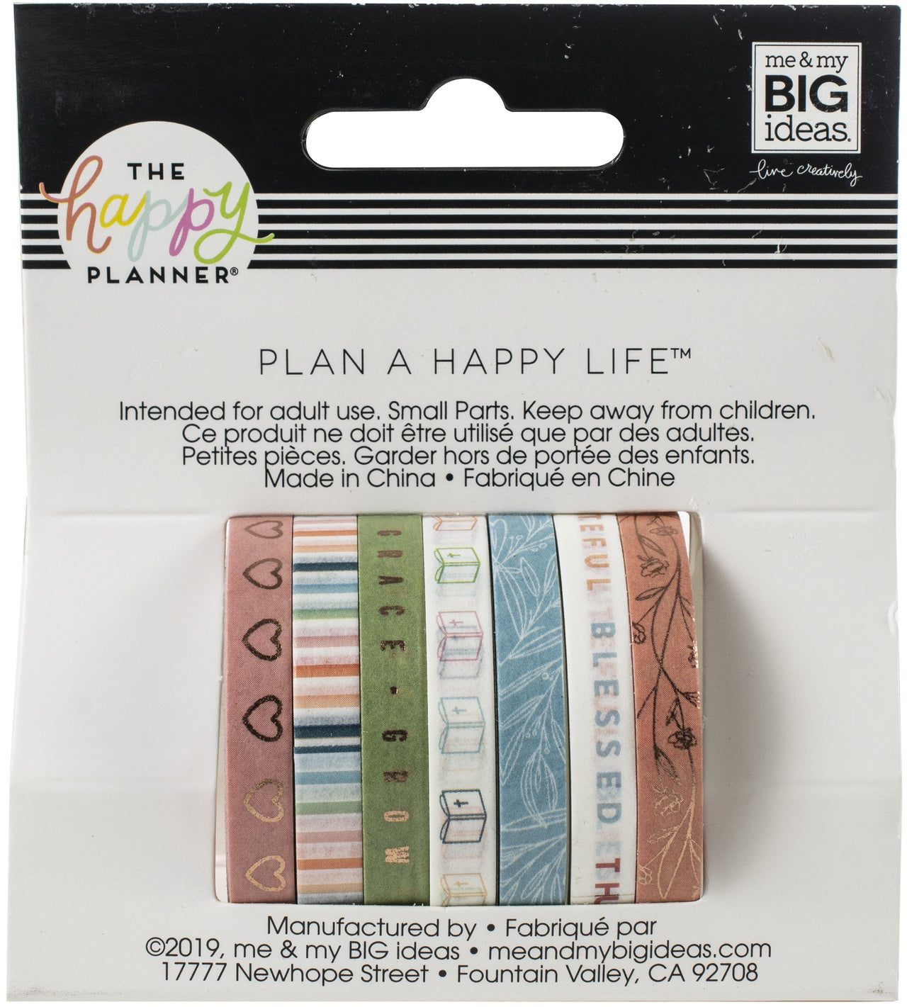 The Happy Planner Skinny Washi Tape 7/Pkg - Faith