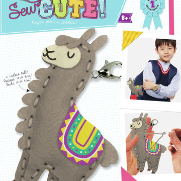 American Crafts Sew Cute! Felt Backpack Clip Kit - Llama
