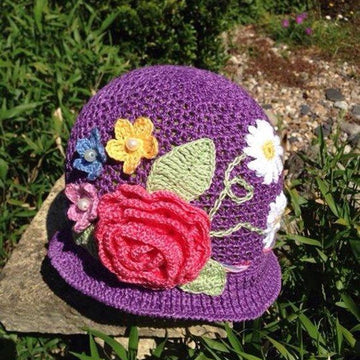 My Flower garden crochet summer hat