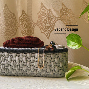 Recycled (t-shirt) yarn basket container-107