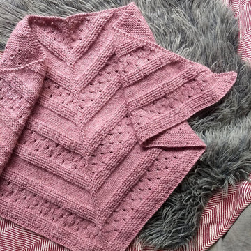 Striped Eyelet Shawl