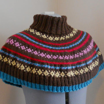 Fair Isle Turtleneck Cape
