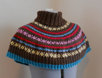 Fair Isle Turtleneck Cape