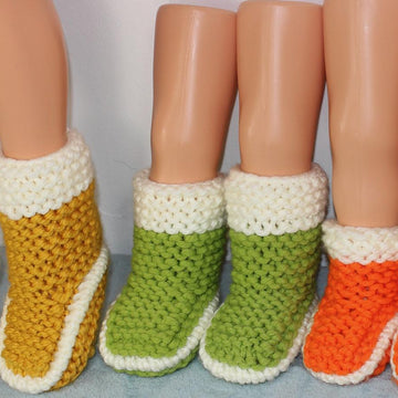 Childrens 2 Colour Super Chunky Slipper Boots