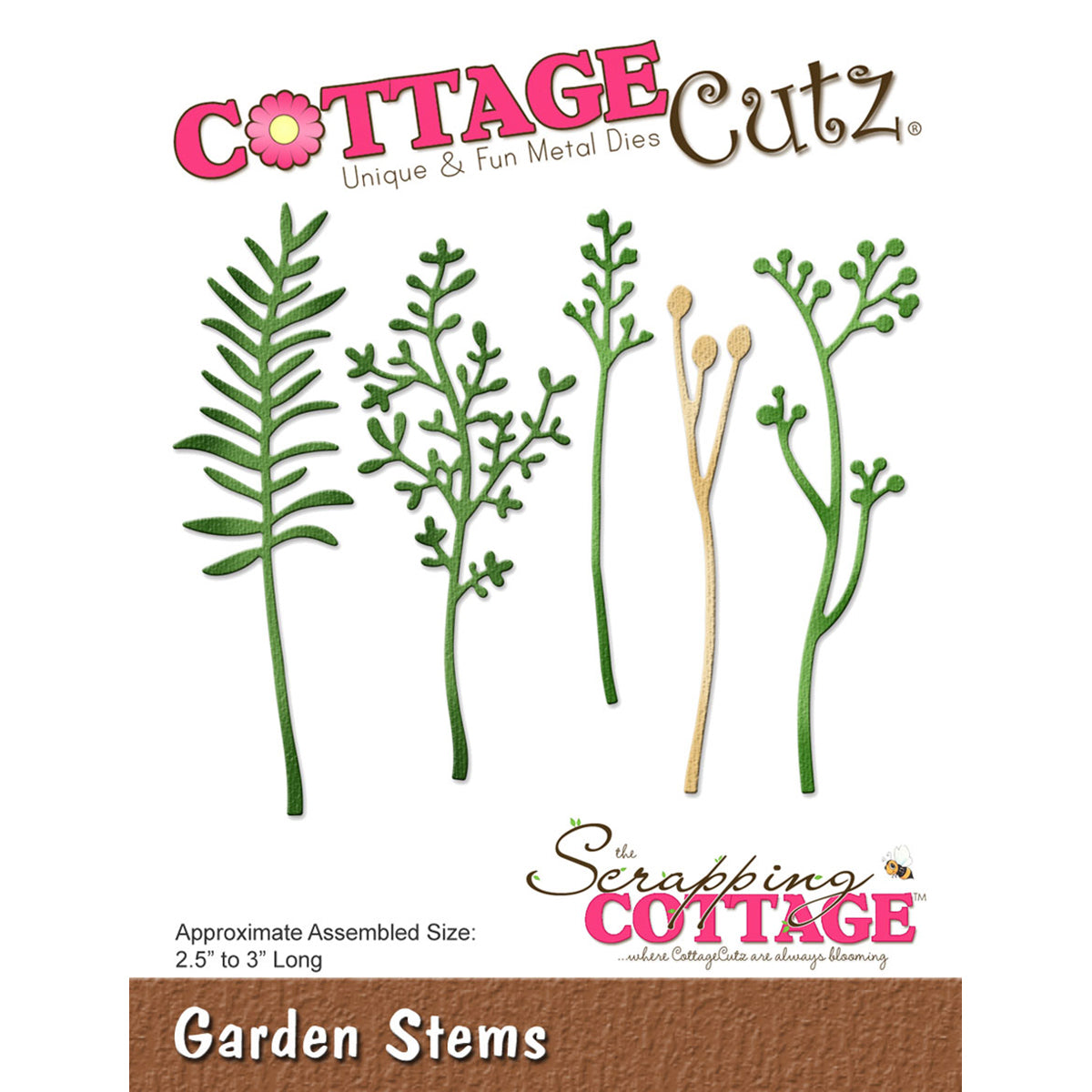 CottageCutz Dies - Garden Stems, 2.5" To 3"