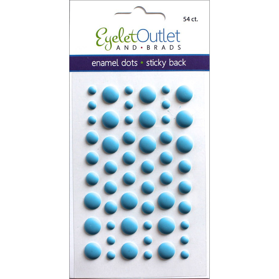 Eyelet Outlet Adhesive-Back Enamel Dots 54/Pkg - Matte Blue