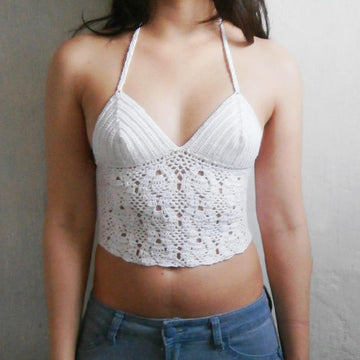 Pineapple motif top with corset back _ C18