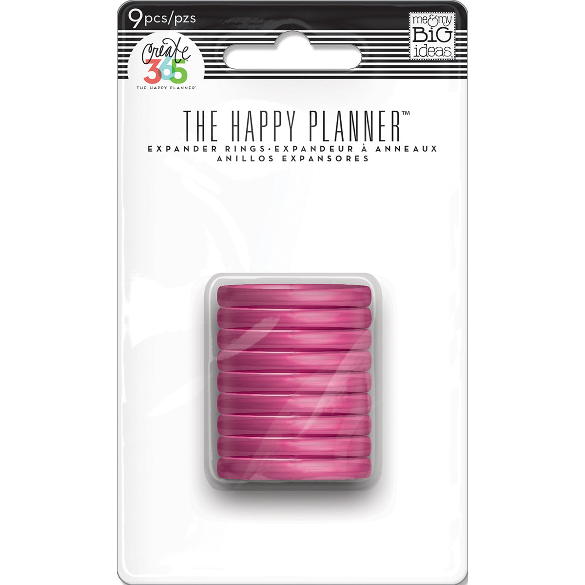 Happy Planner Discs 1.25" 9/Pkg - Clear Hot Pink