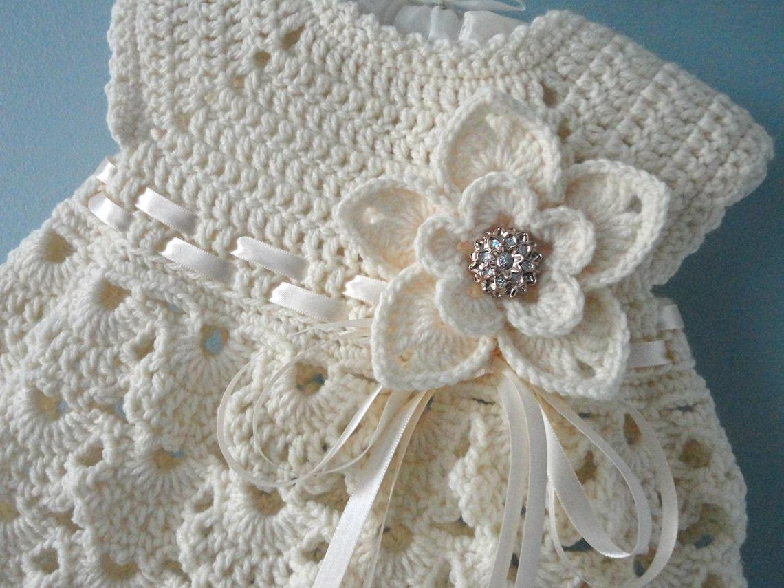 Crochet PATTERN Baby Dress Crochet Christening Dress