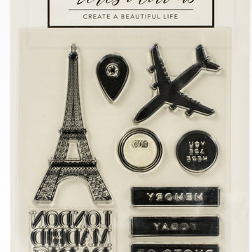 Teresa Collins Clear Stamp Set - Jetsetter, Memory