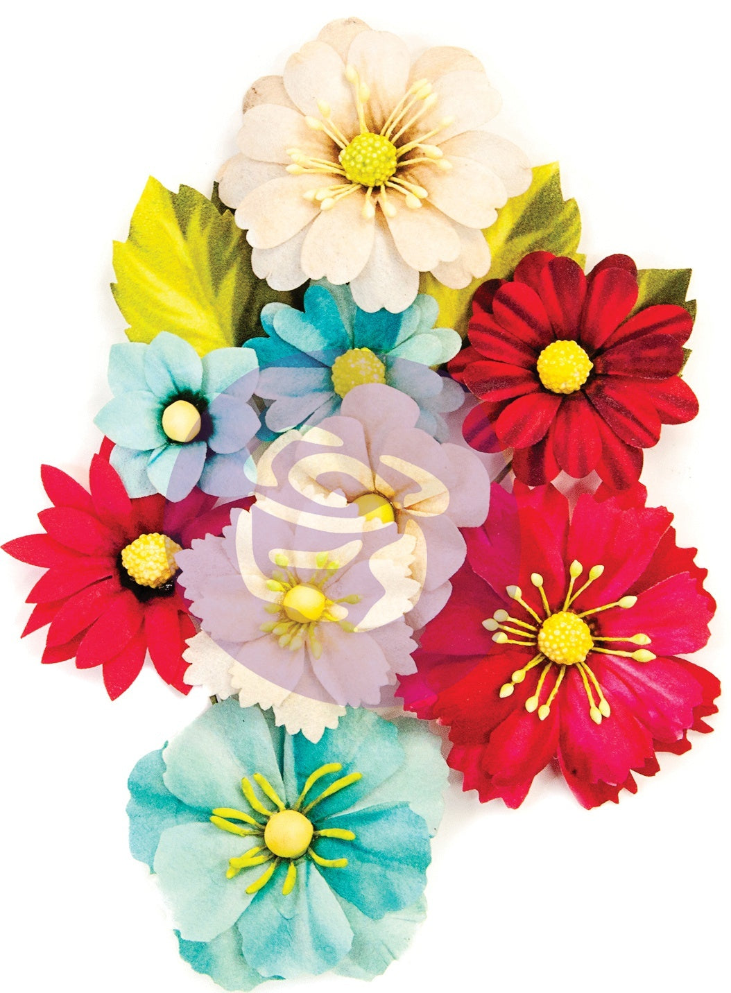 Prima Marketing Fabric Flowers - Nocturnal/Midnight Garden 14/Pkg