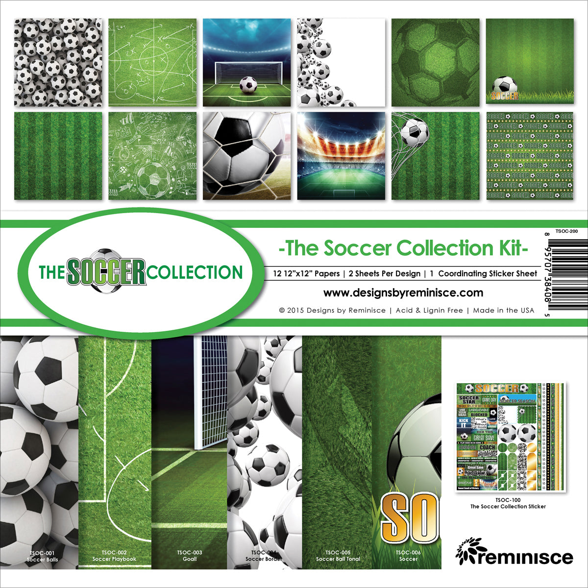 Reminisce Collection Kit 12"X12" - Soccer