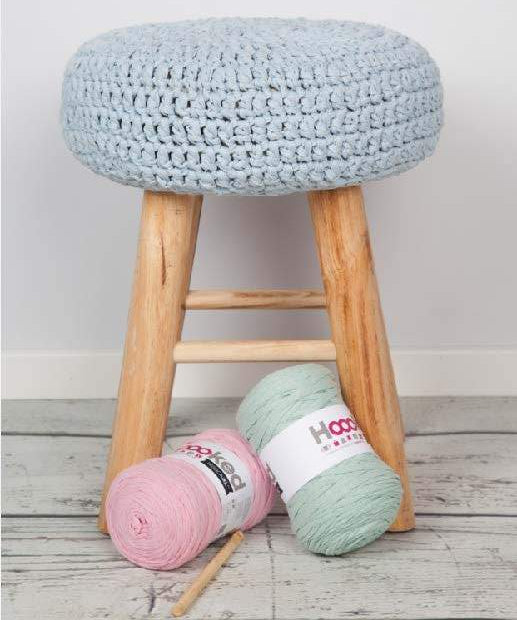 Crochet Footstool in Hoooked RibbonXL - Downloadable PDF