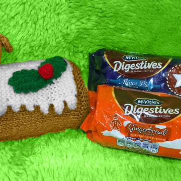 Christmas Yule Log Digestive Biscuit Cover