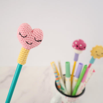 Sunshine, Mushroom & Heart Pencil Toppers