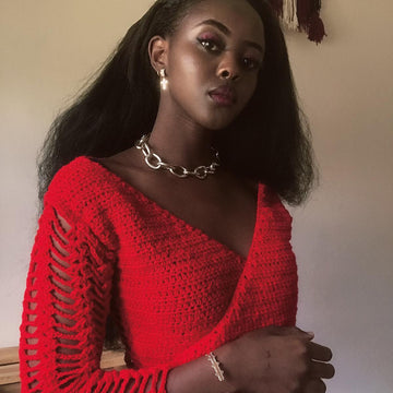 Crochet simple wrap top