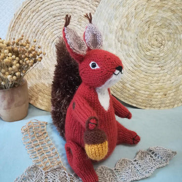 Knitted ginger brown squirrel