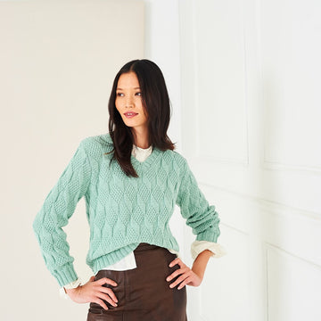 Textured Sweater, Top and Scarf in Naturals Pure Wool & Life DK - 10282 - Downloadable PDF