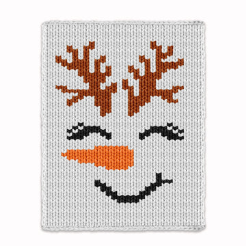 Christmas Reindeer Snowman Chunky Blanket, Knitting Pattern