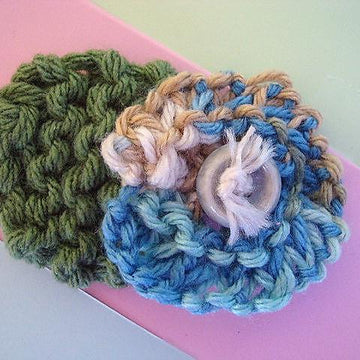 688 knit flower and leaf, beginner level