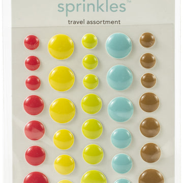 Doodlebug Sprinkles Adhesive Enamel Dots 45/Pkg - Travel Assortment