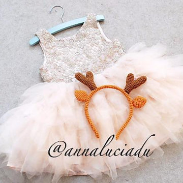 Crochet reindeer headband