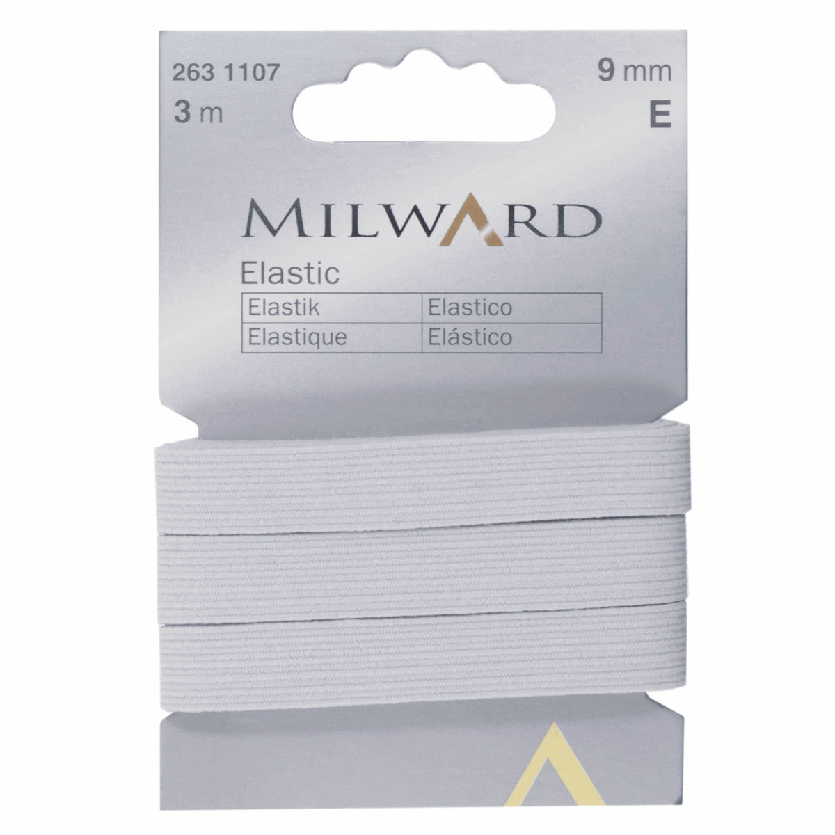 Milward Elastic: 3m x 9mm: White