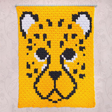C2C - Cheetah Face - Corner to Corner Blanket