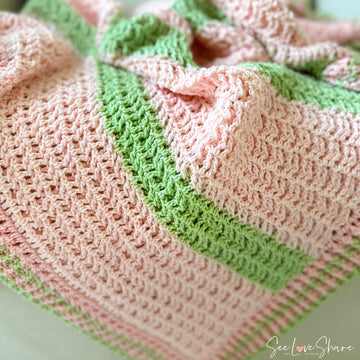 Watermelon Waffle Stitch Baby Blanket