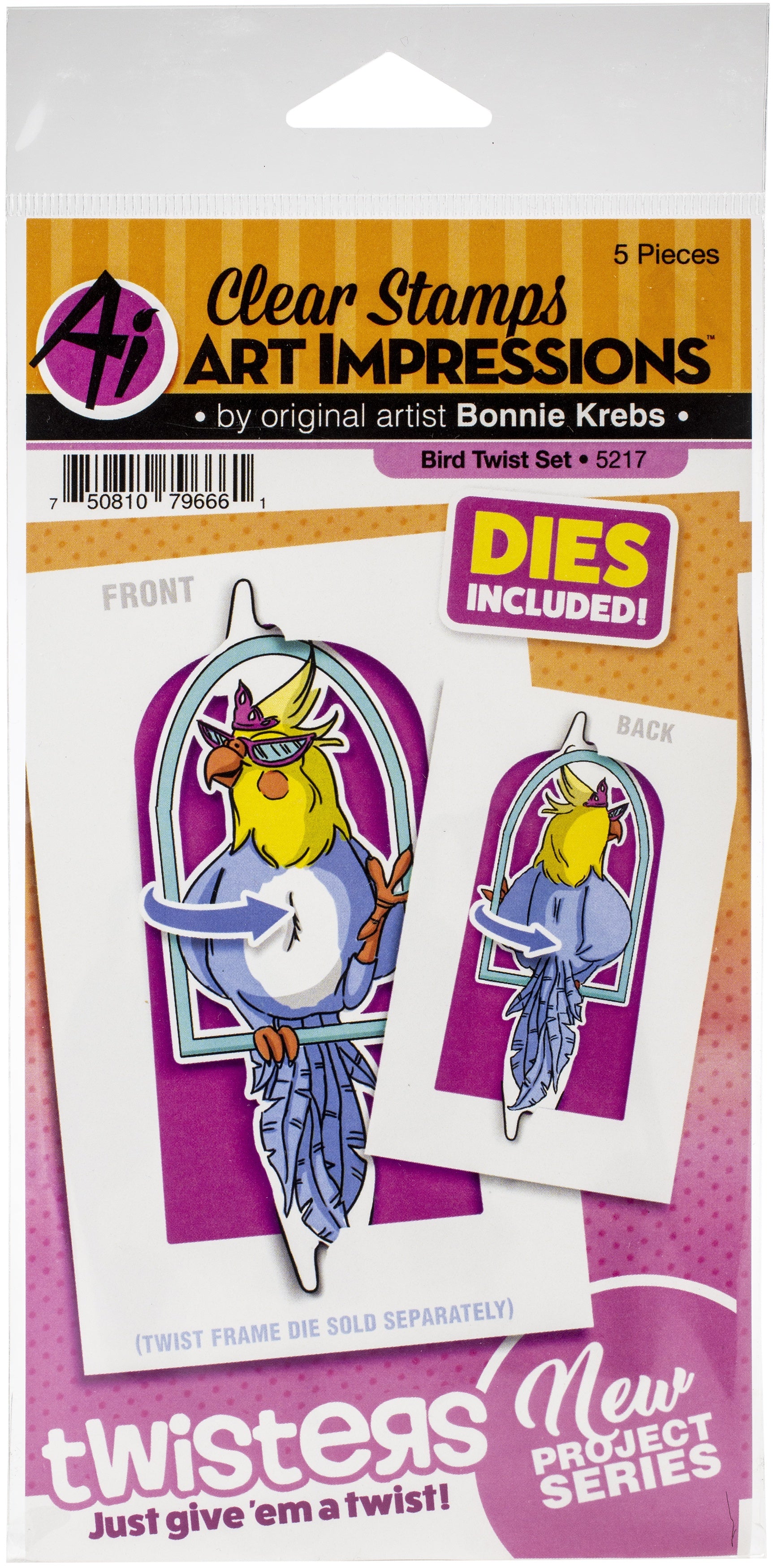 Art Impressions Twisters Stamp & Die Set - Bird Twist